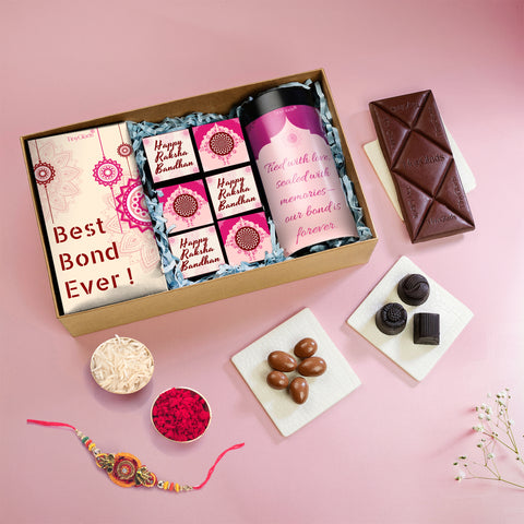 All-in-One Premium Rakhi Gift Box with Chocolates & Tilak