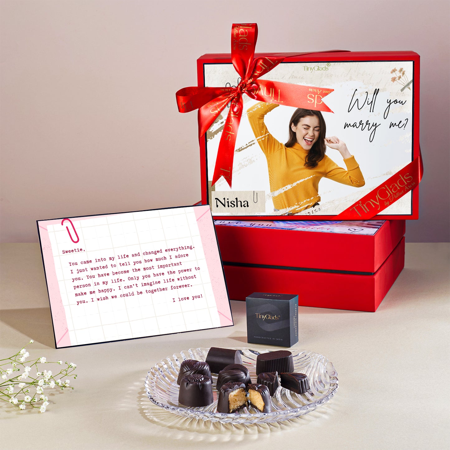Romantic Personalised Photoframe Chocolate Box with Special Message