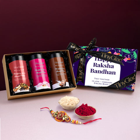Premium Rakhi Gift Box with Chocolate Jars & Tilak