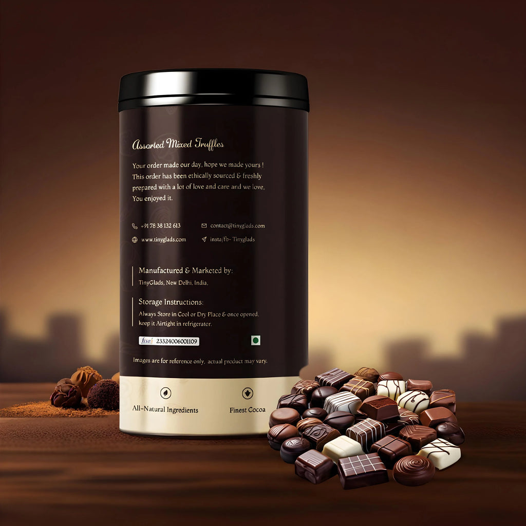 Gourmet Mixed Assorted Chocolate Truffles Jar Premium Collection