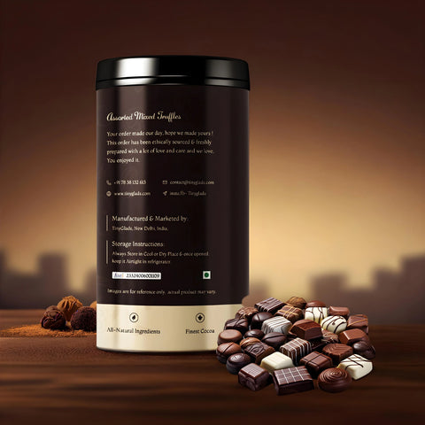 Gourmet Mixed Assorted Chocolate Truffles Jar Premium Collection