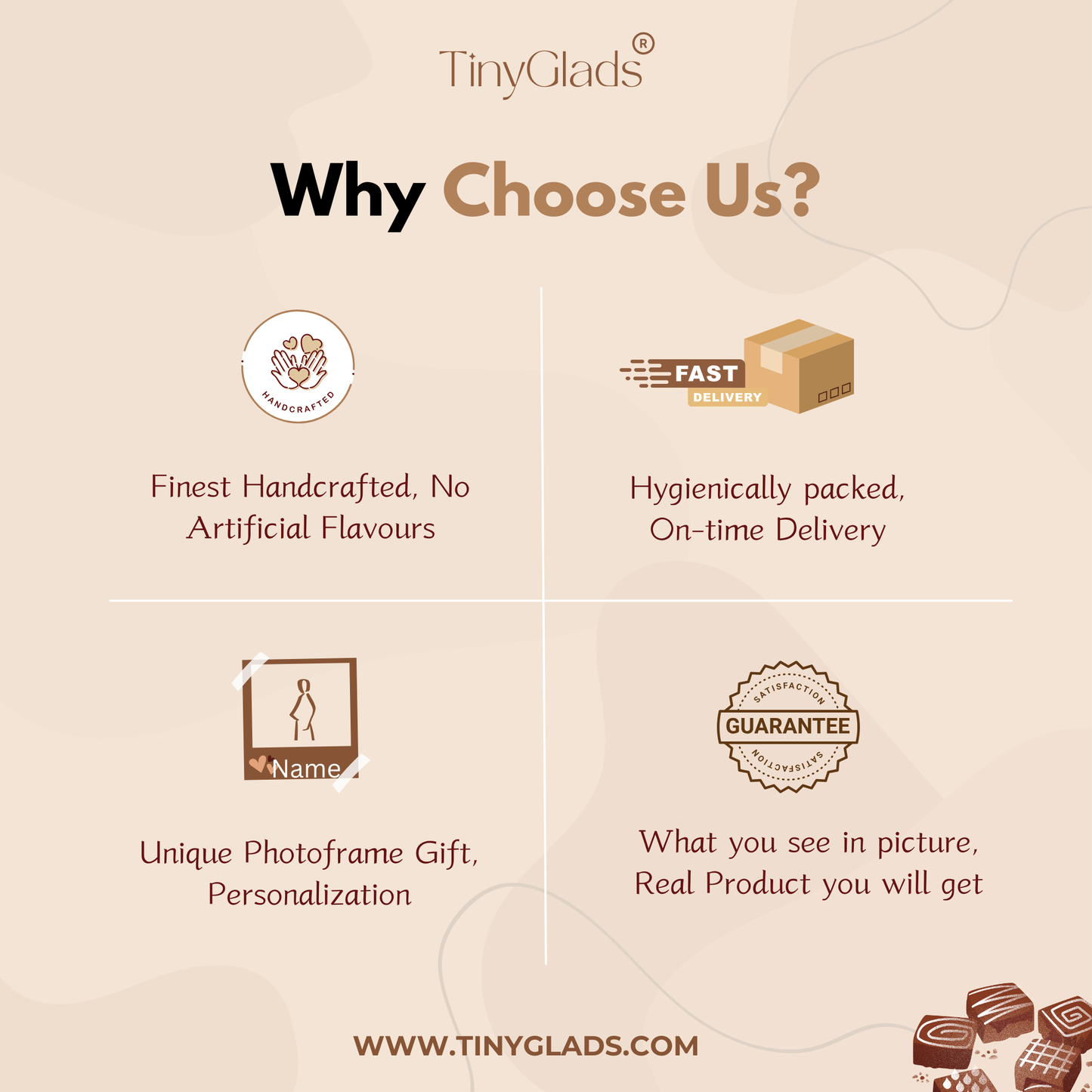 TinyGlads You Are My Better Half Chocolate & Flower Gift Box
