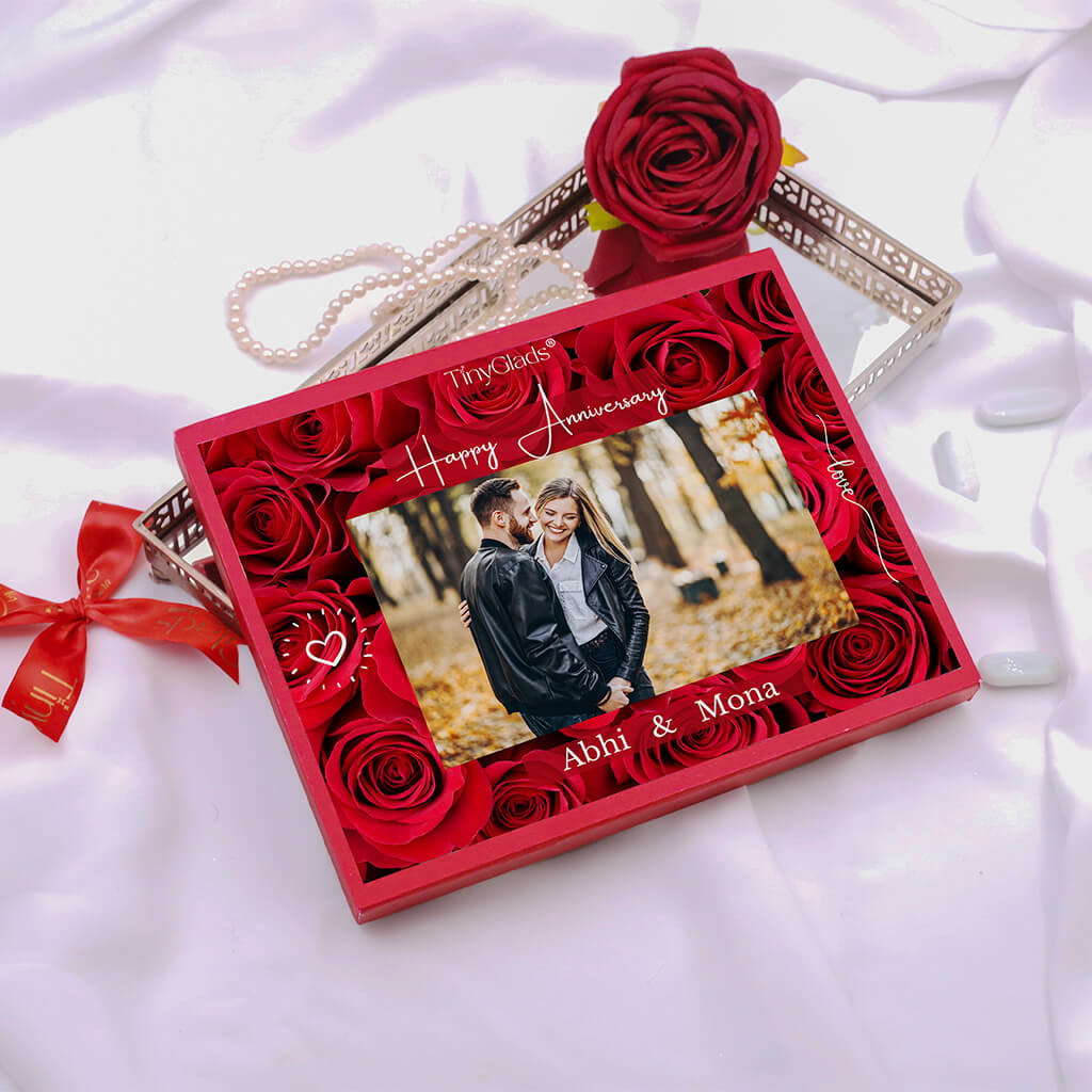 Personalized Happy Anniversary My Love - 12 Chocolate Truffles Box