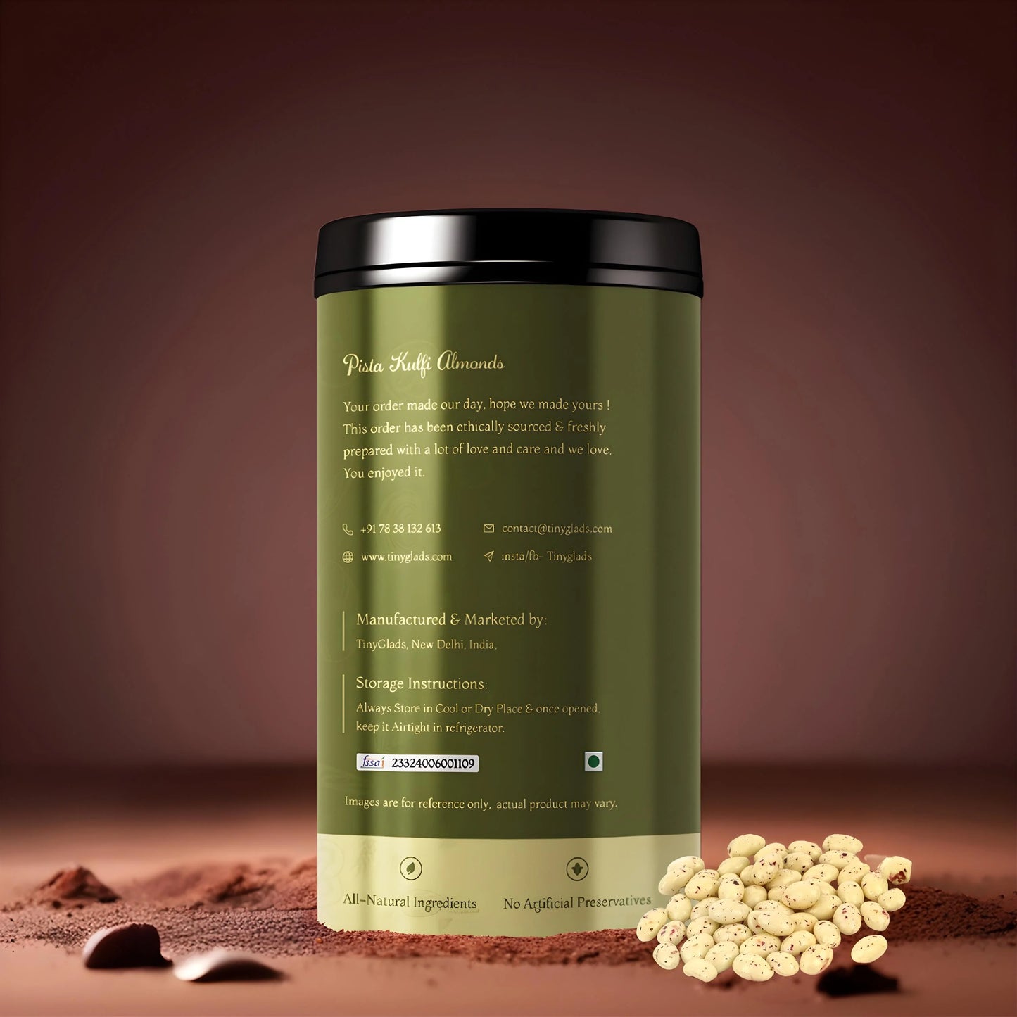 Chocolates Coated Pista Kulfi Almonds Jar