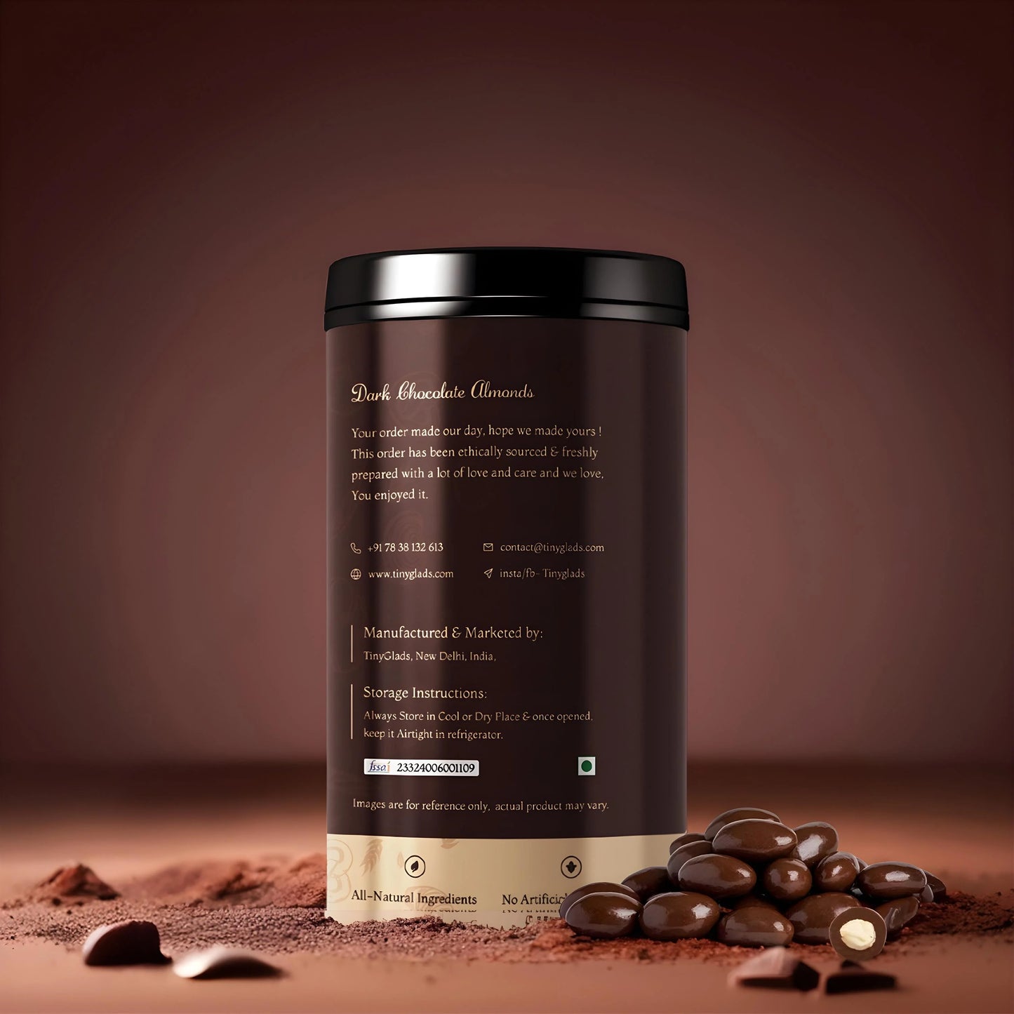 Dark Chocolate Coated Almonds Jar