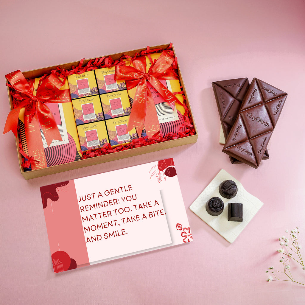 Gourmet Chocolate Indulgence Box – 2 Bars & 6 Truffles