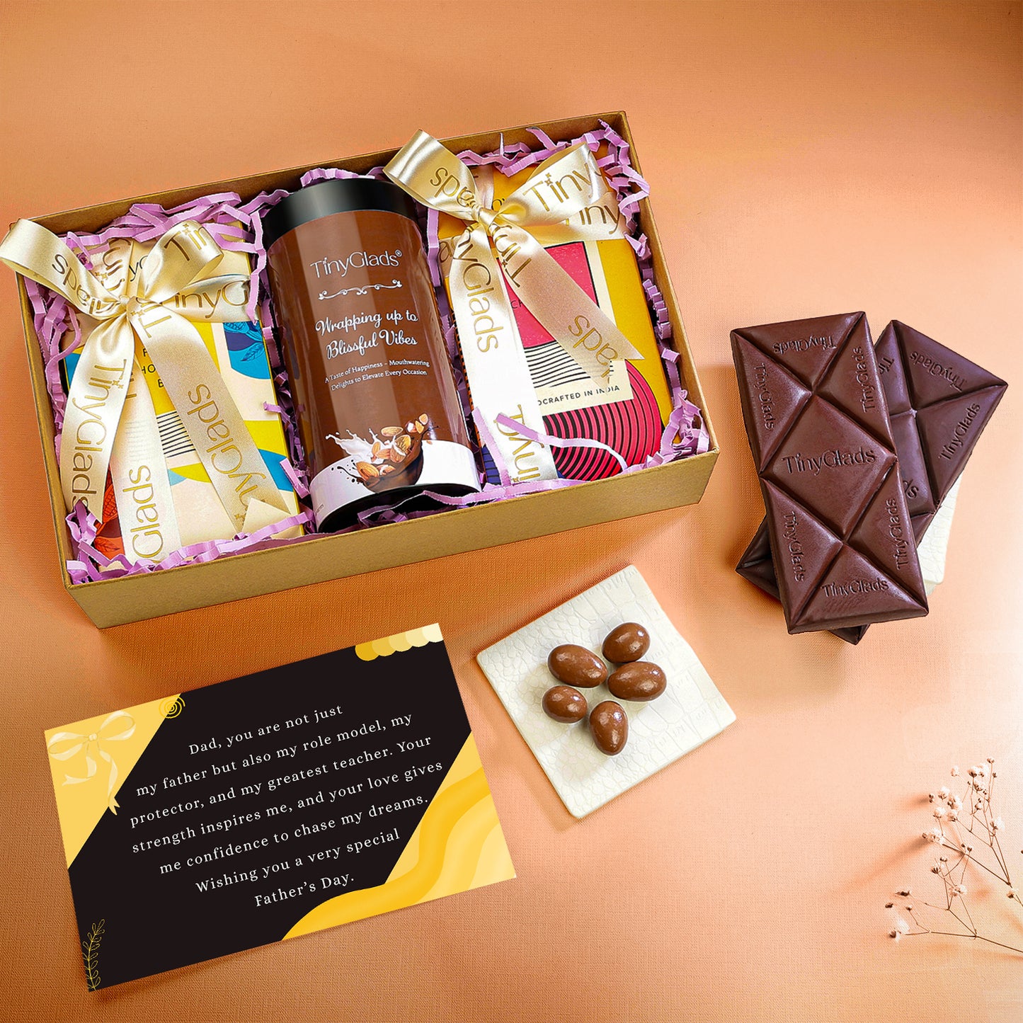 Father’s Day Chocolate Jar Gift Hamper – 2 Bars , 1 Jar and Message Card