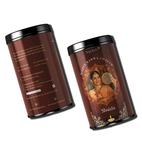 Personalised Festive Chocolate Gift Jar for Karwa Chauth