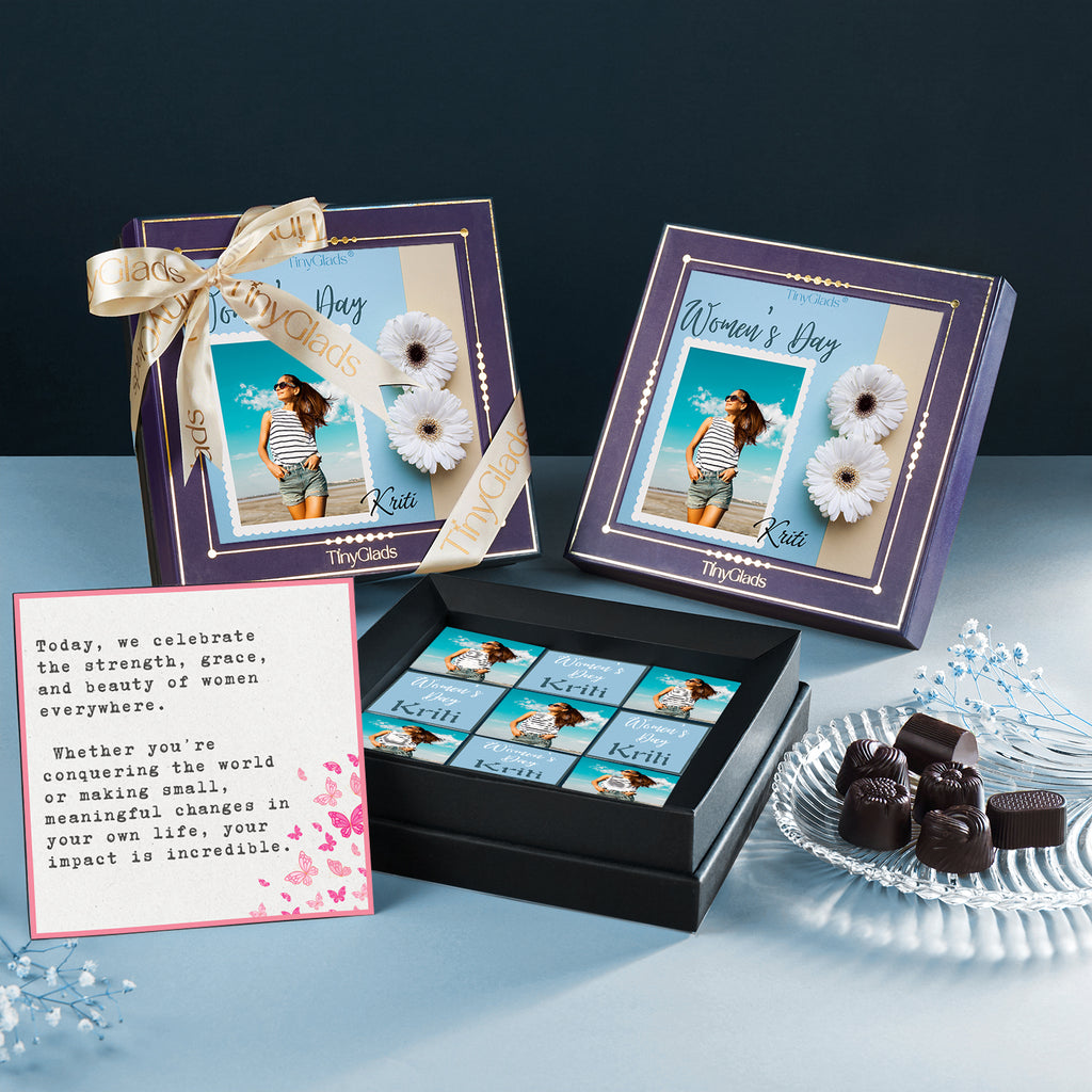 Custom Women's Day Chocolate Box | 9 Premium Truffles