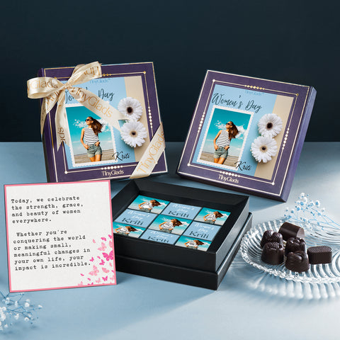 Custom Women's Day Chocolate Box | 9 Premium Truffles