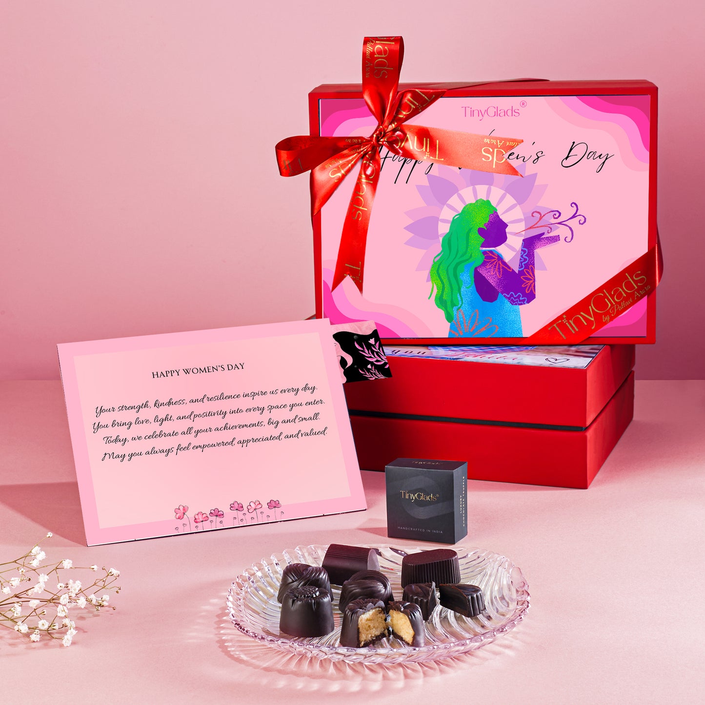 TinyGlads Women's Day Peacock Chocolate Gift Box | 12 Truffles
