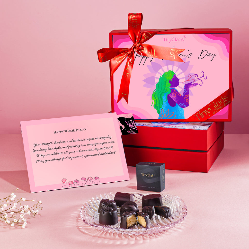 TinyGlads Women's Day Peacock Chocolate Gift Box | 12 Truffles