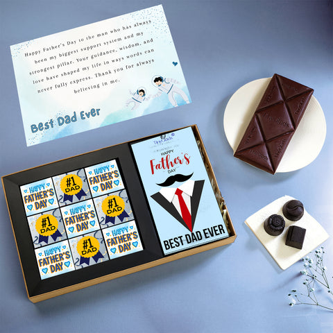 Father’s Day Chocolate Gift Box with 9 Truffles & Bar