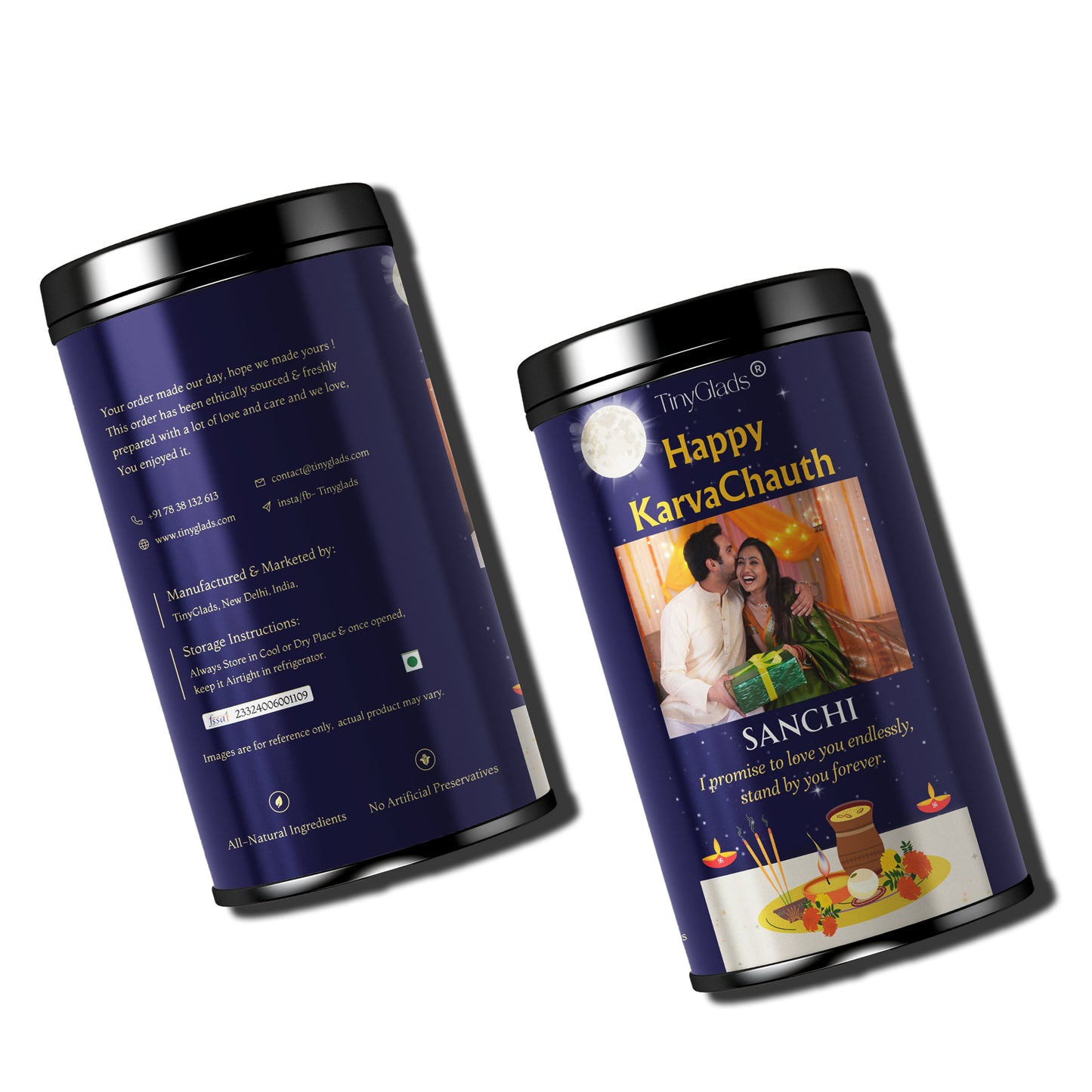 Custom Photo Karwa Chauth Gourmet Chocolate Jar
