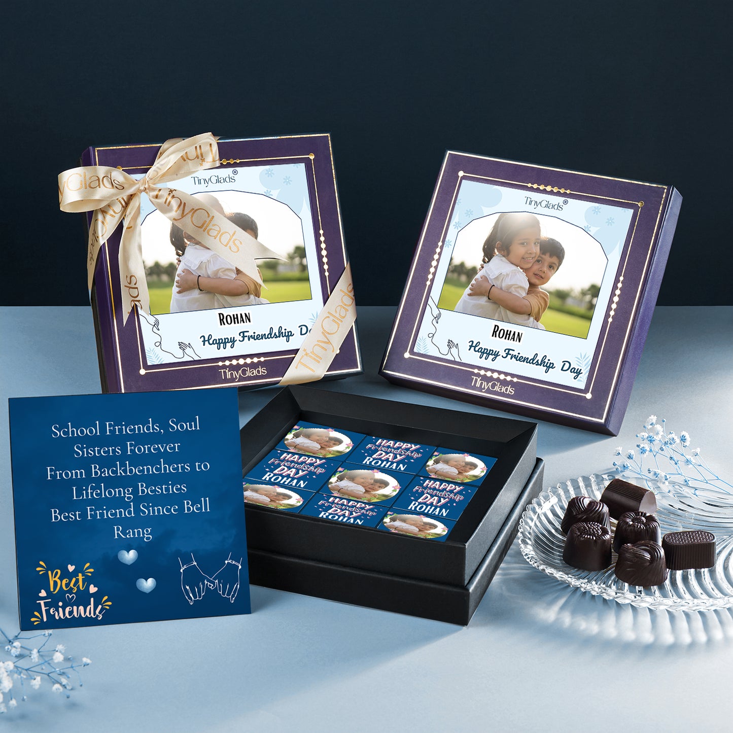 Personalized Friendship Day Chocolate Gift Box | 9 Soft-Centre Truffle Pieces