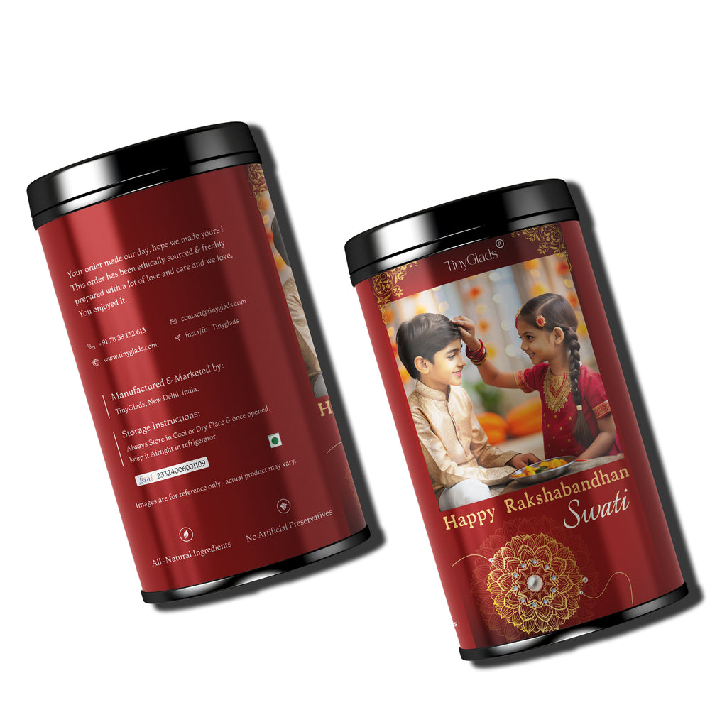 TinyGlads Rakhi Memories Personalized Chocolate Truffle Jar | 12 Truffles