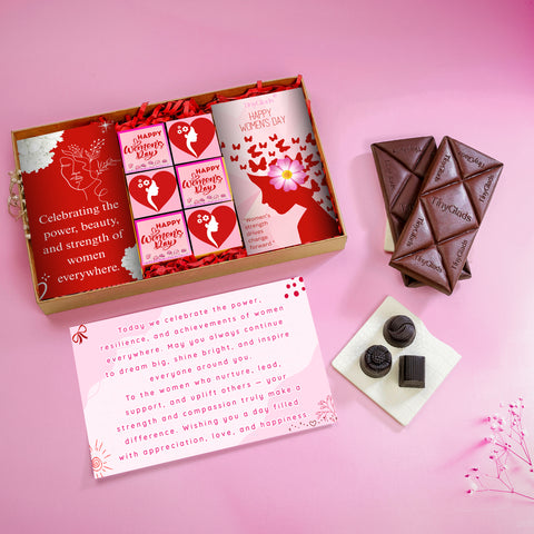 TinyGlads Women's Day Celebration Gift Box | 2 Chocolate Bars & 6 Assorted Truffles