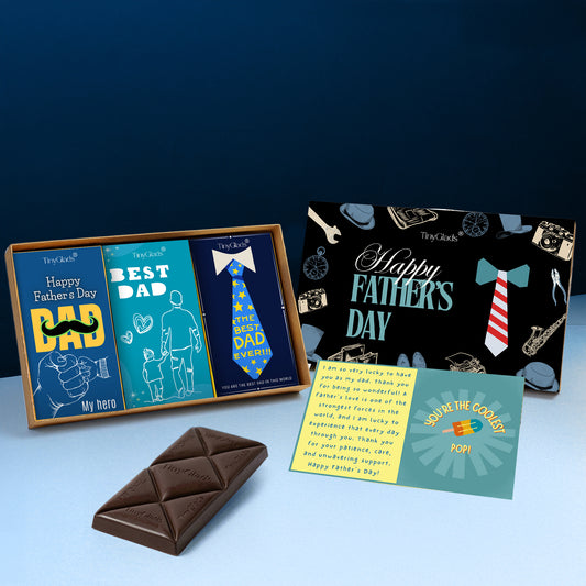 Father’s Day Chocolate Gift Box | 3 Flavoured Chocolate Bars with Message Card