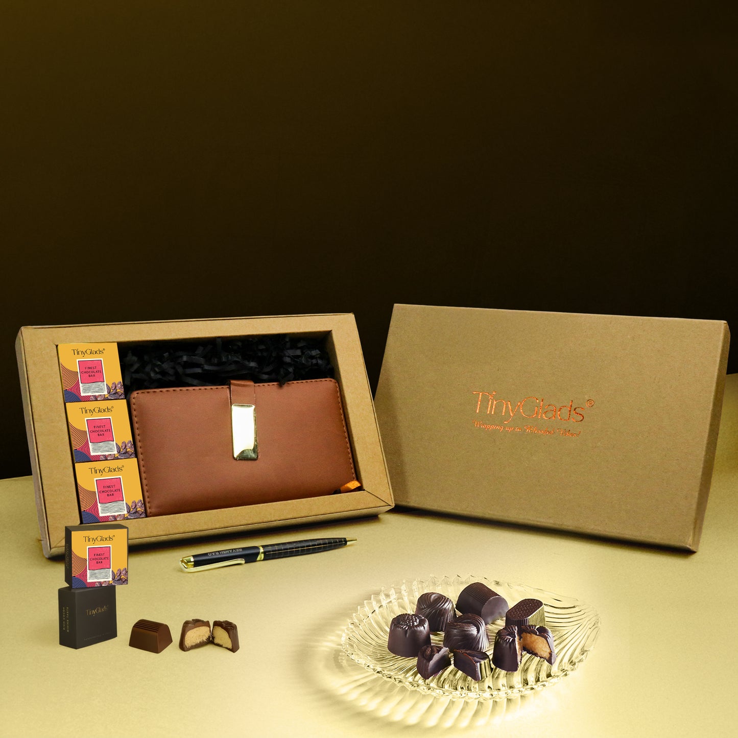 Corporate Gift Box – Premium Diary, Pen & 3 Chocolate Truffles