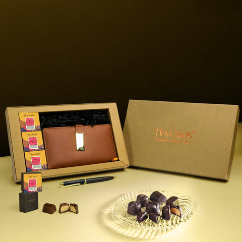 Corporate Gift Box – Premium Diary, Pen & 3 Chocolate Truffles