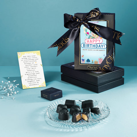 Birthday chocolate hamper with premium mini chocolate gift selection