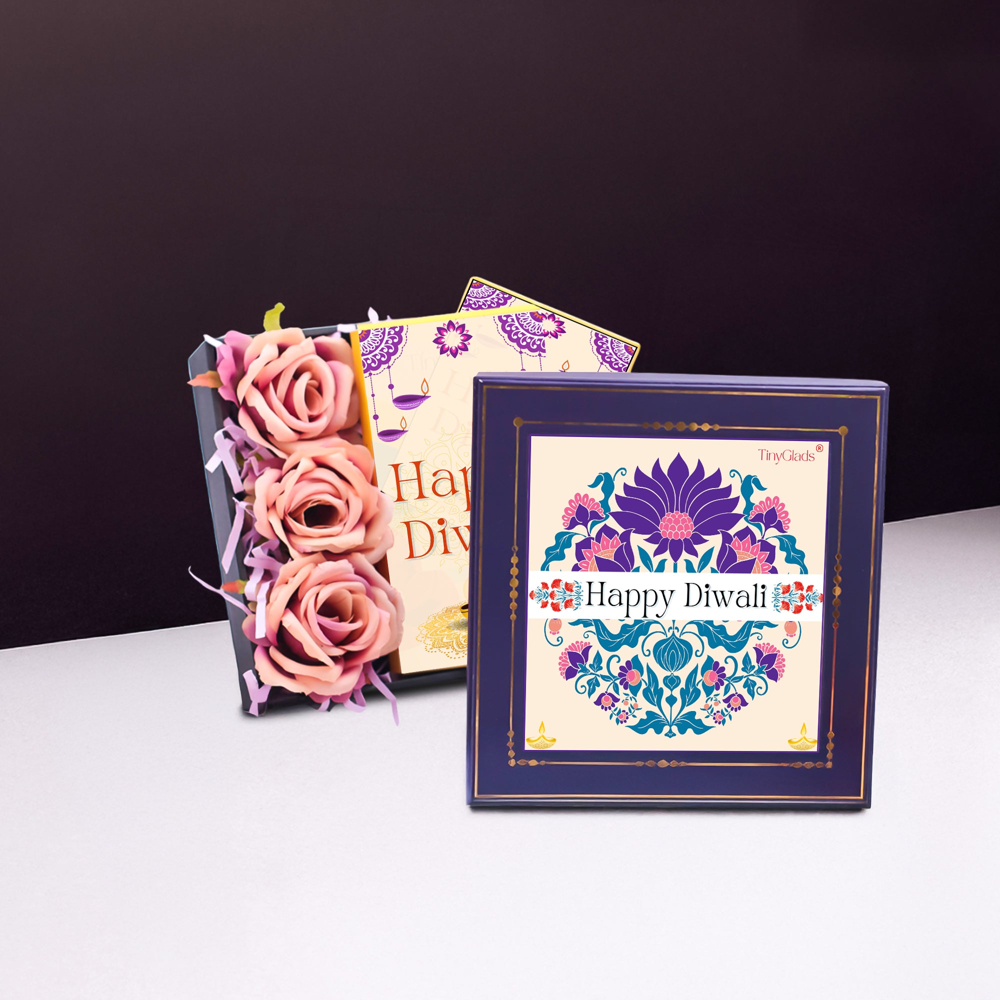 Personalized Diwali Photo Frame Chocolate Box – 2 Bars – TinyGlads