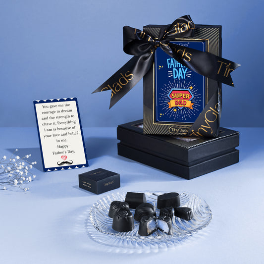 TinyGlads Super Dad Father’s Day Chocolate Gift Box – 6 Pcs Inside