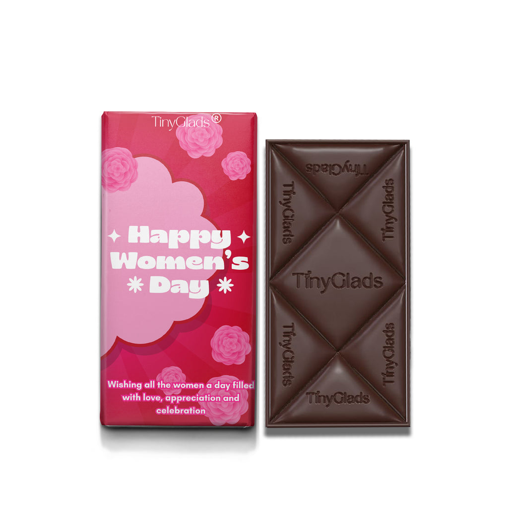 TinyGlads Rosy Celebration Chocolate Bar | Women's Day Edition | 80g