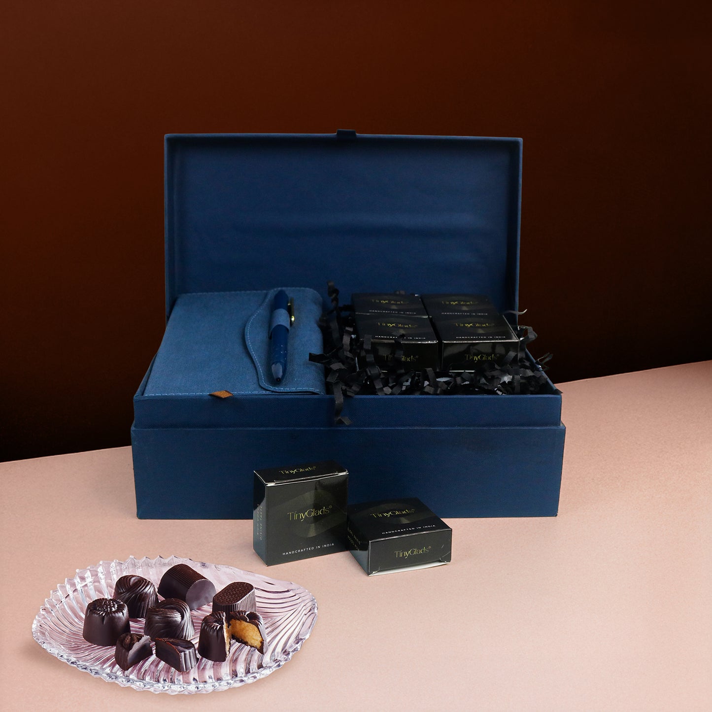 Corporate Gift Box – Premium Diary, Pen & 6 Truffles with Logo Branding