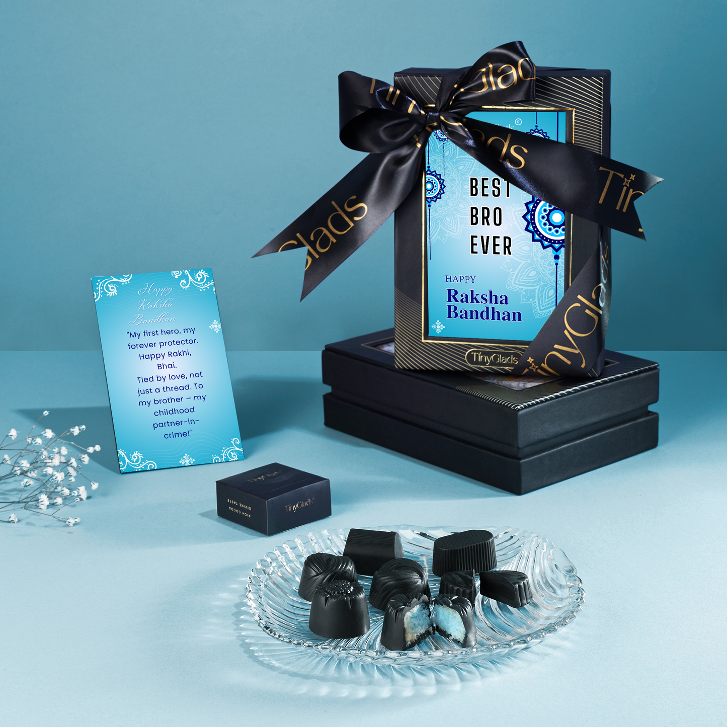 TinyGlads Best Bro Ever Rakhi Chocolate Box | 6 Assorted Truffles