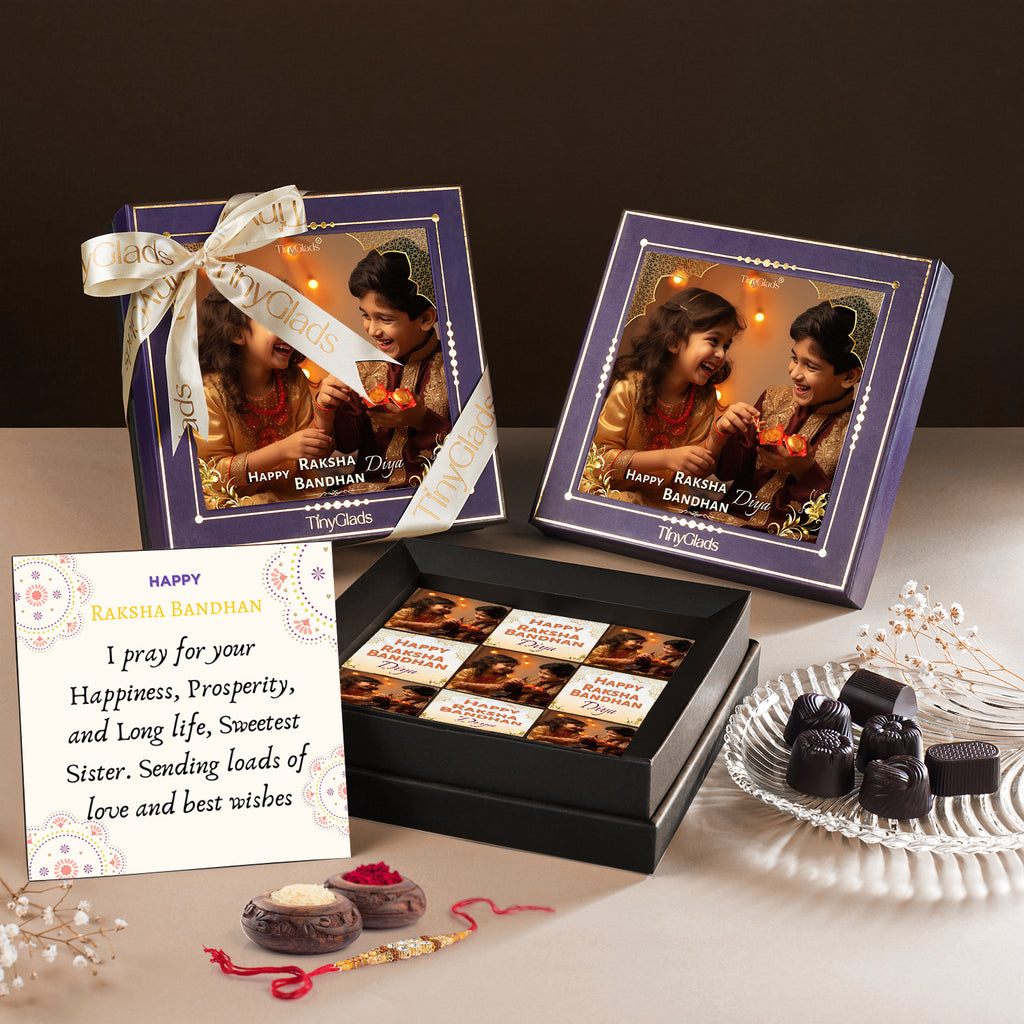 Rakhi Signature Box – Personalized Chocolate, Designer Rakhi & Photo Frame