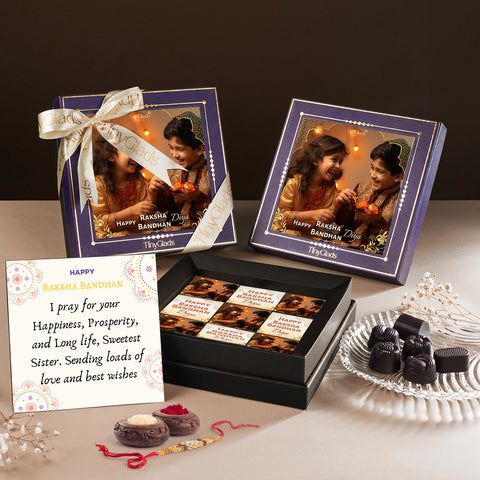 Rakhi Signature Box – Personalized Chocolate, Designer Rakhi & Photo Frame