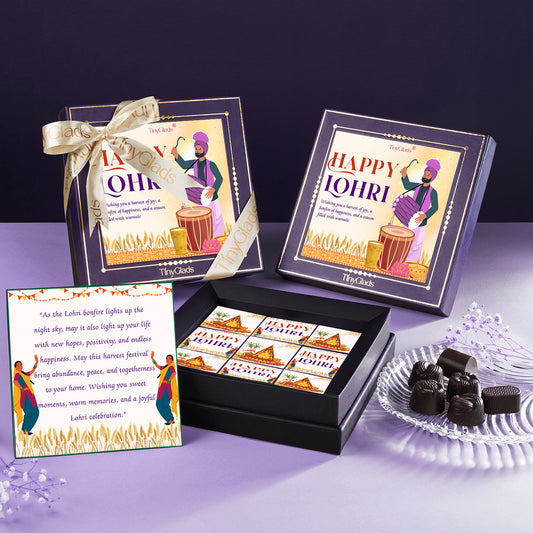 Lohri Keepsake Chocolate Gift Box | 9 Assorted Centre-Filled Truffles