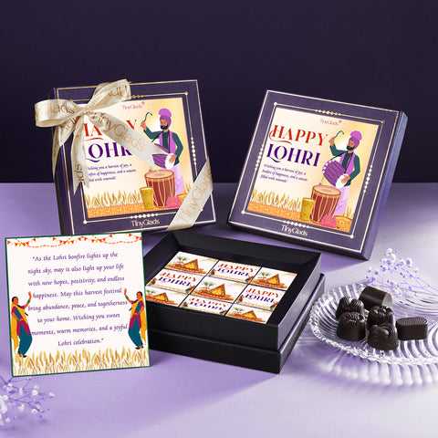 Lohri Keepsake Chocolate Gift Box | 9 Assorted Centre-Filled Truffles