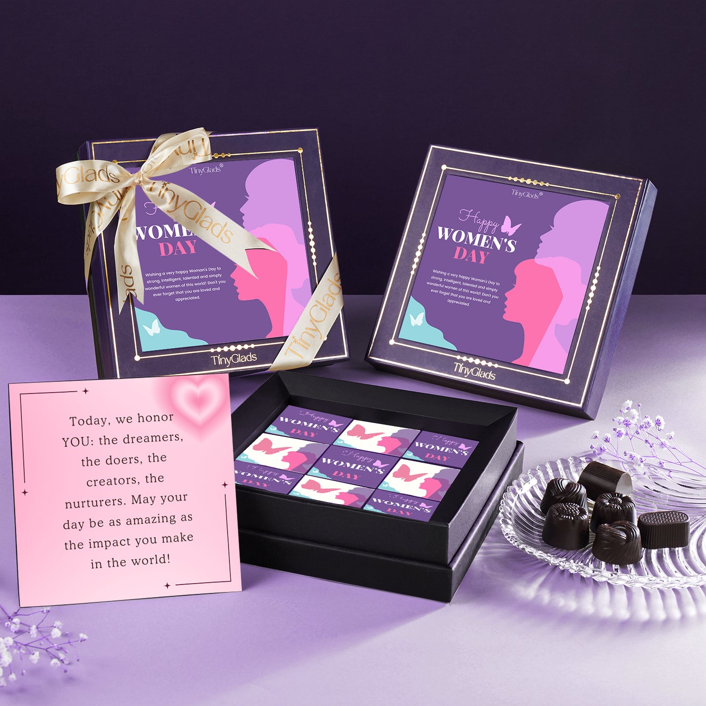 TinyGlads Women's Day Chocolate Gift Box | 9 Premium Handcrafted Truffles
