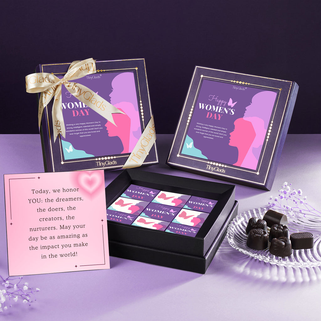 TinyGlads Women's Day Chocolate Gift Box | 9 Premium Handcrafted Truffles