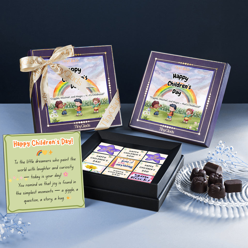 TinyGlads Premium Children's Day Chocolate Gift Box | 9 Assorted Truffles