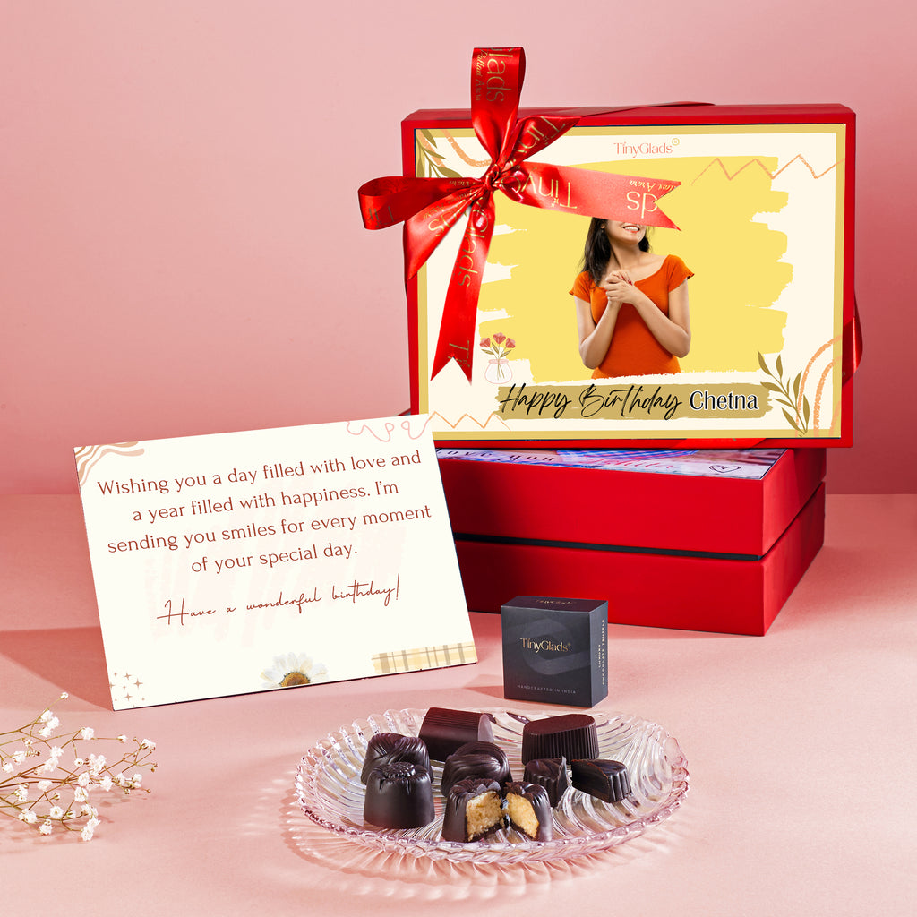 Photo Birthday Chocolate Box | 12 Rich & Gourmet Truffles Gift Set