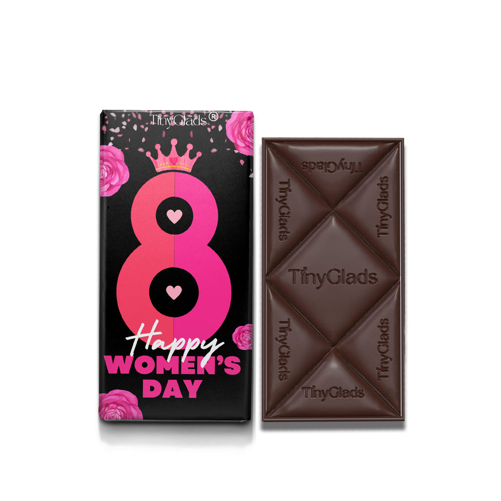 TinyGlads Midnight Bloom Women's Day Chocolate Bar | Almond & Cranberry | 80g