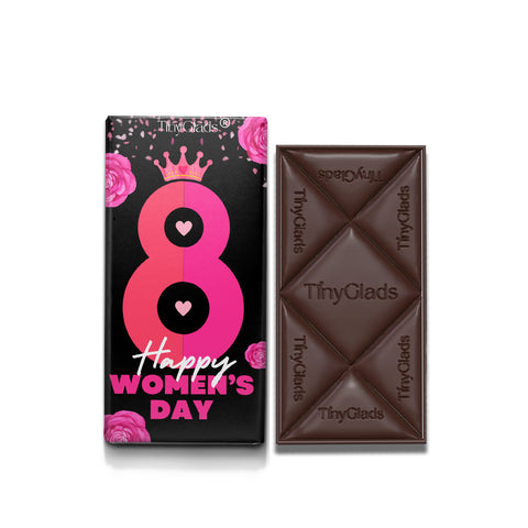 TinyGlads Midnight Bloom Women's Day Chocolate Bar | Almond & Cranberry | 80g