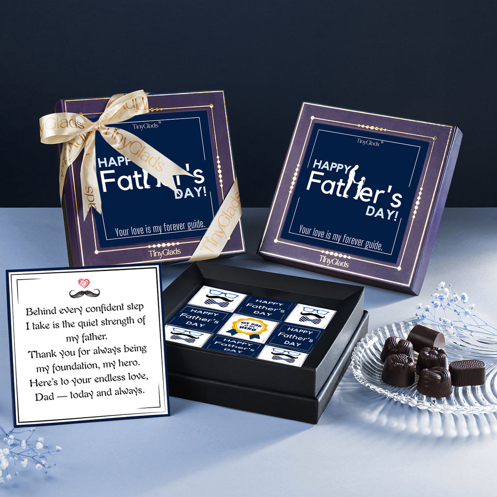 Father’s Day Chocolate Gift Box with Heartfelt Message Card – 9 Pcs Inside