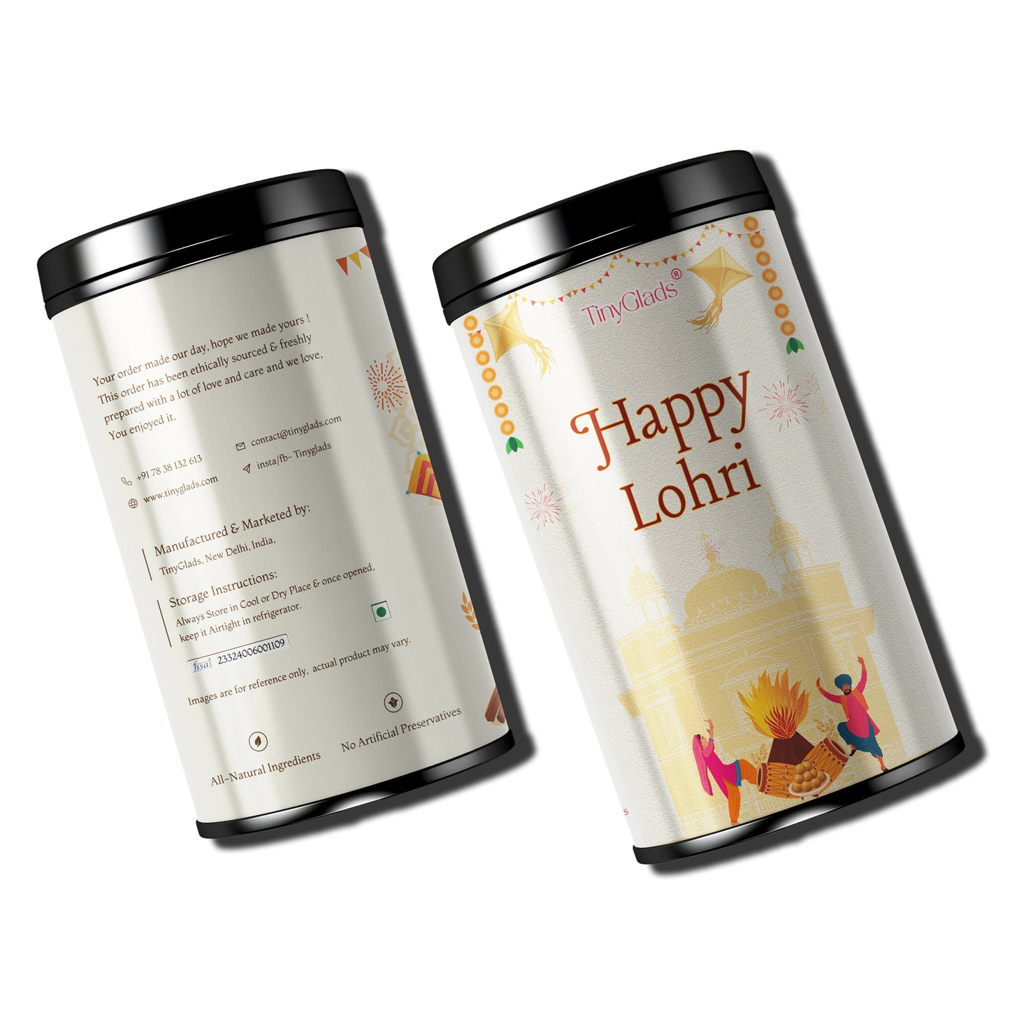 TinyGlads Golden Lohri Chocolate Truffle Jar | 12 Assorted Truffles