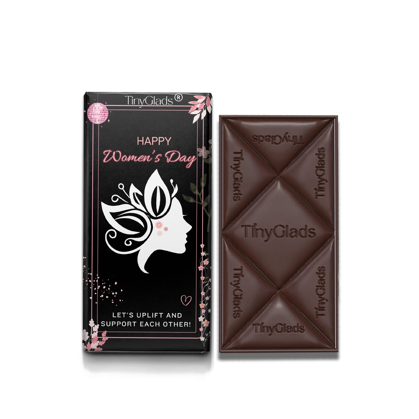 TinyGlads Grace in Bloom Chocolate Bar | Women's Day Edition | 80g