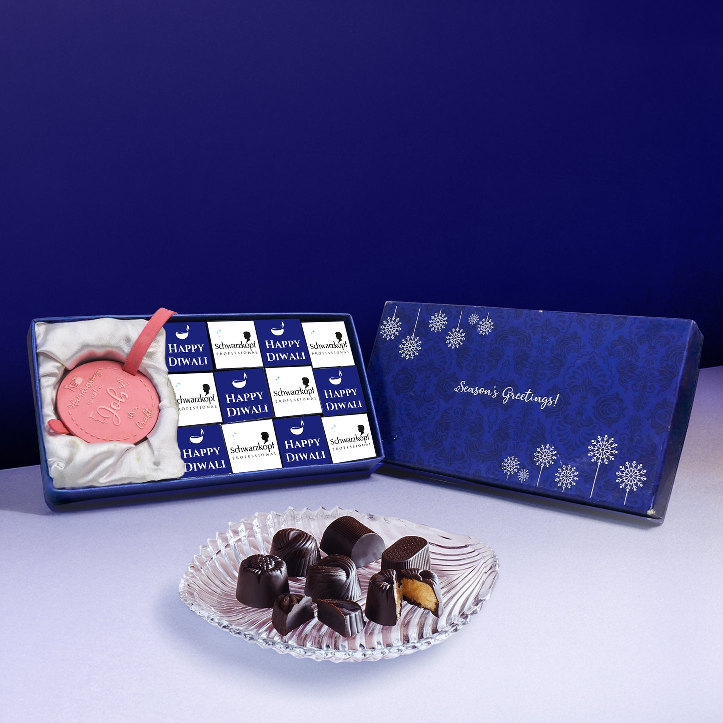 Corporate Diwali Gift Box – 12 Chocolate Truffles & Premium Big Diya