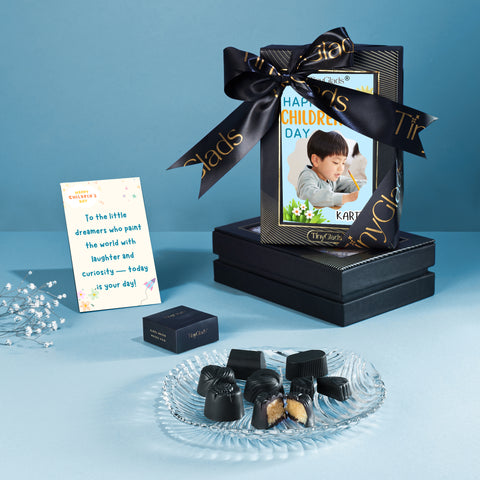 TinyGlads Personalized Children's Day Chocolate Gift Box | 6 Assorted Gourmet Truffles