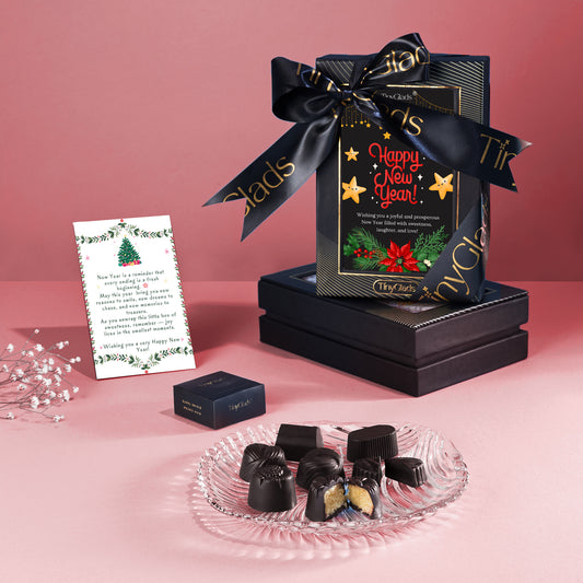 TinyGlads Midnight Blue New Year Chocolate Gift Box | 6 Gourmet Truffles
