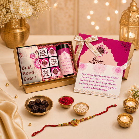 All-in-One Premium Rakhi Gift Box with Chocolates & Tilak