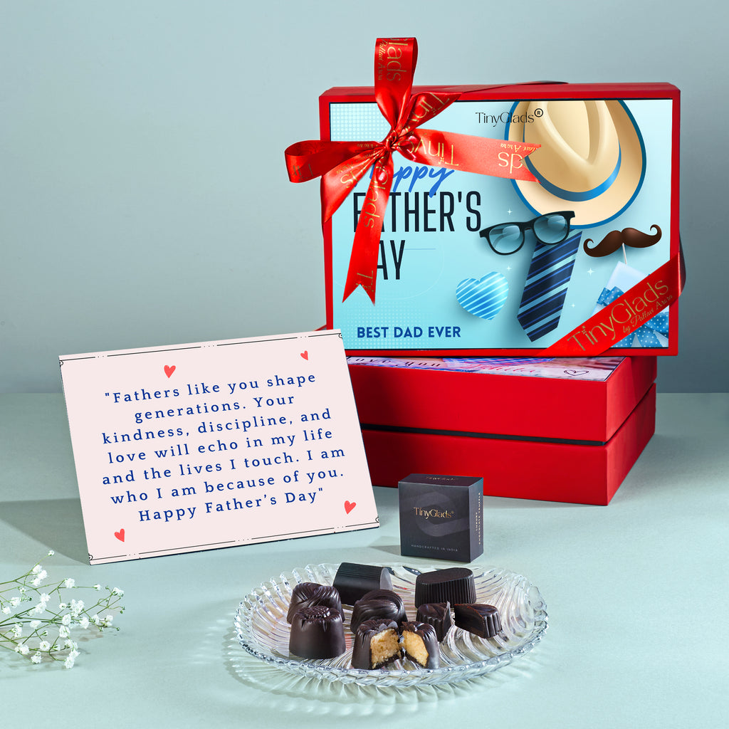 TinyGlads Best Dad Ever Father’s Day Chocolate Gift Box – 12 Pcs Inside