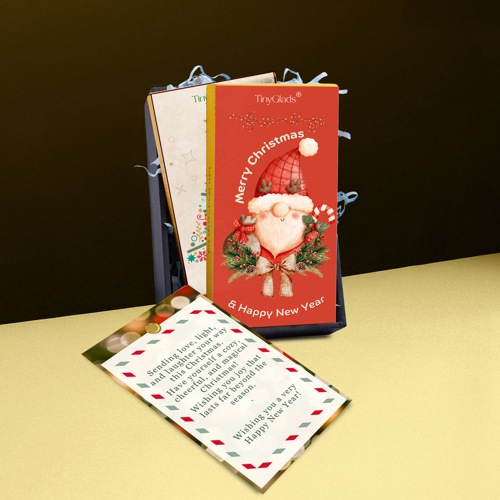TinyGlads Christmas & New Year Chocolate Bar Gift Box | 2 Gourmet Chocolate Bars