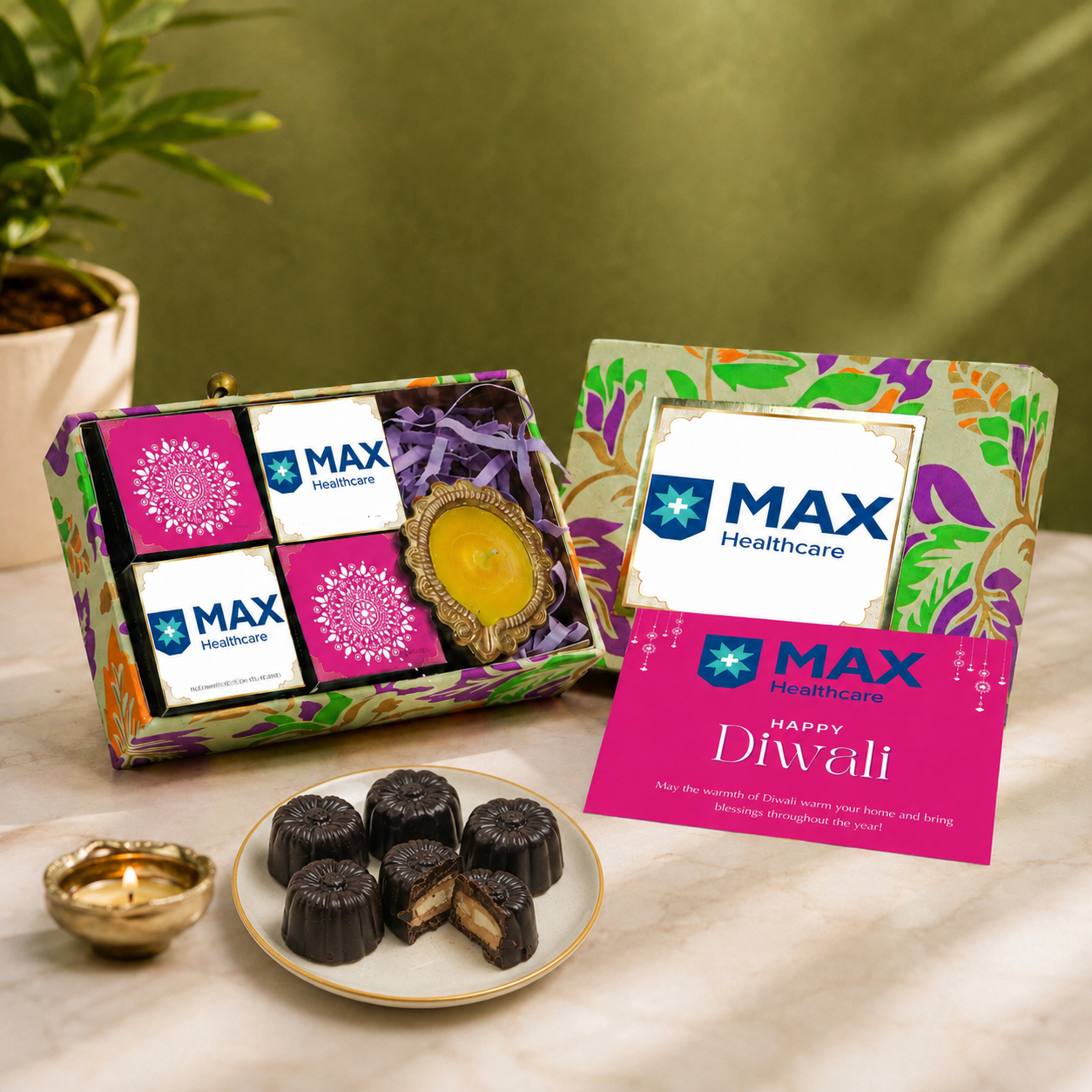 Customized Logo Corporate Diwali Chocolate Gift Box